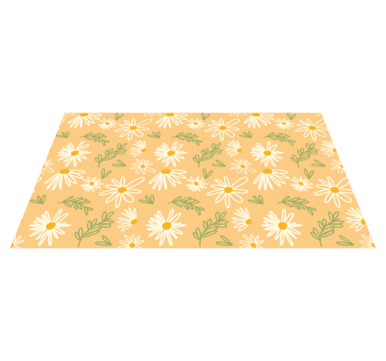 Cheerful Daisy Pattern flower vinyl rug - TenStickers