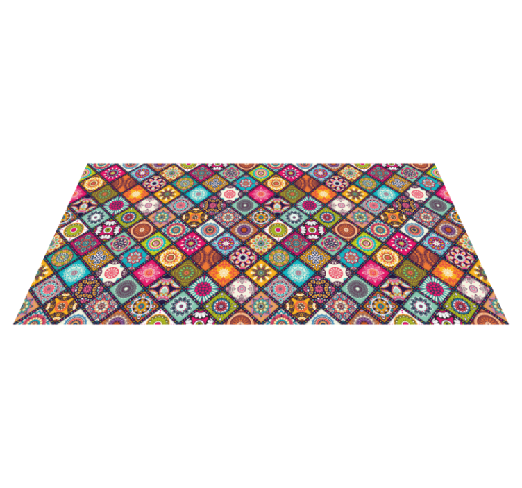 Vibrant Decorative tile vinyl rug - TenStickers