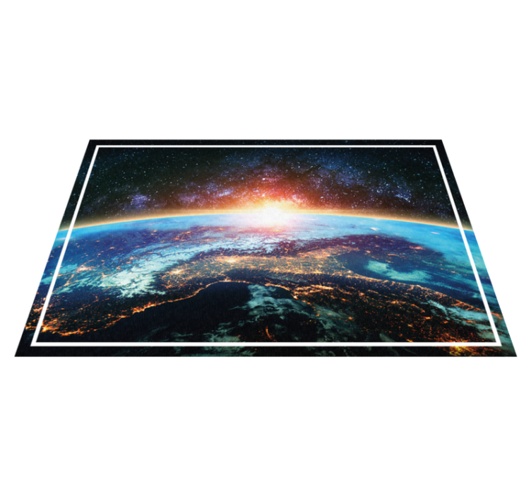 Planetary View world map vinyl rug - TenStickers