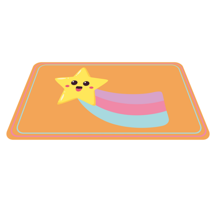 Smiling Star Rainbow kids vinyl rug - TenStickers