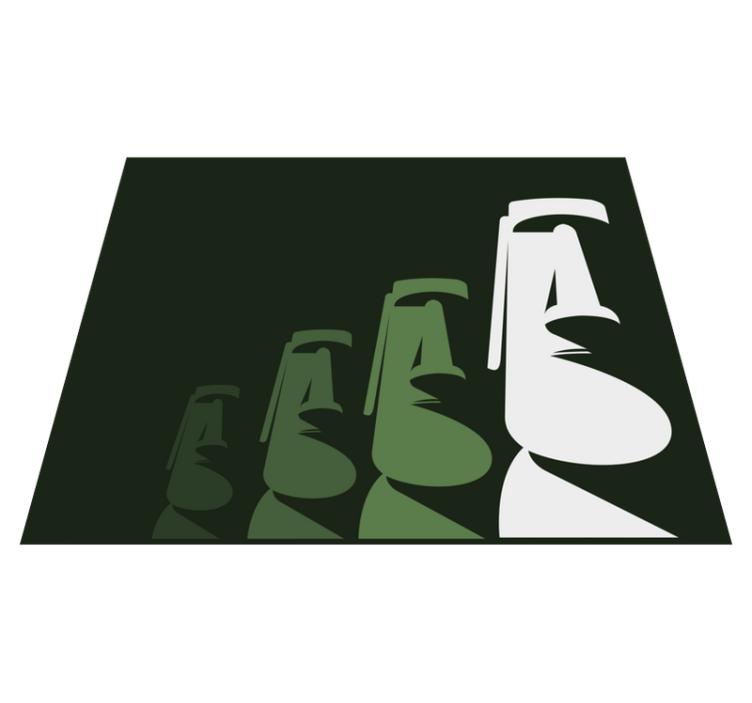 Chile Easter Island in green nature vinyl rug - TenStickers