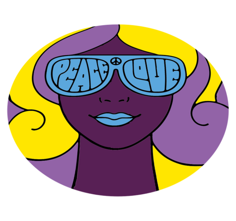 Peace love icon teenager vinyl rug - TenStickers