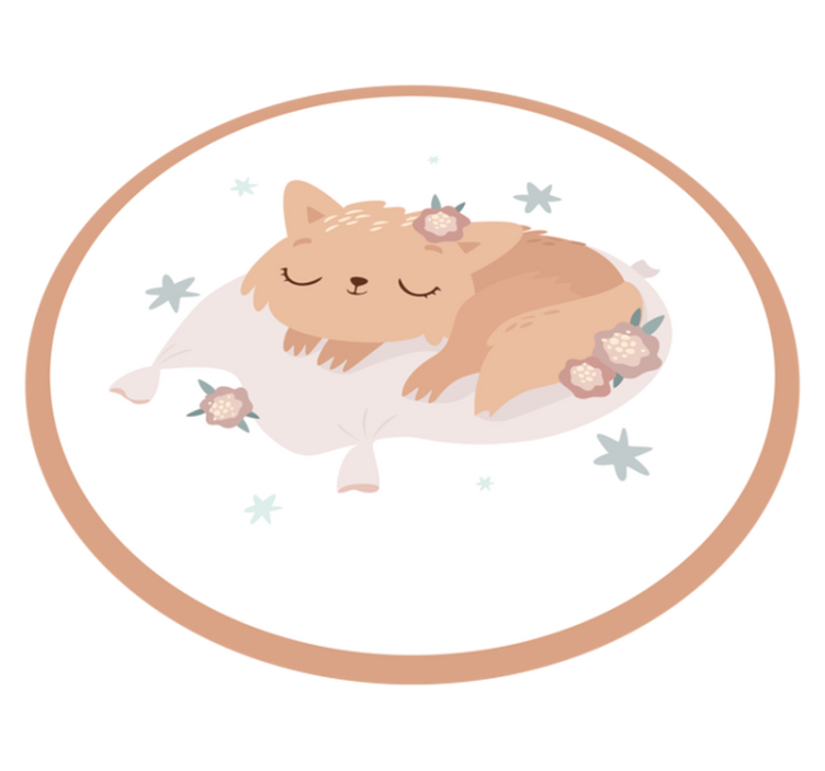 Vinyl rug sleeping fox design for cozy spaces - TenStickers