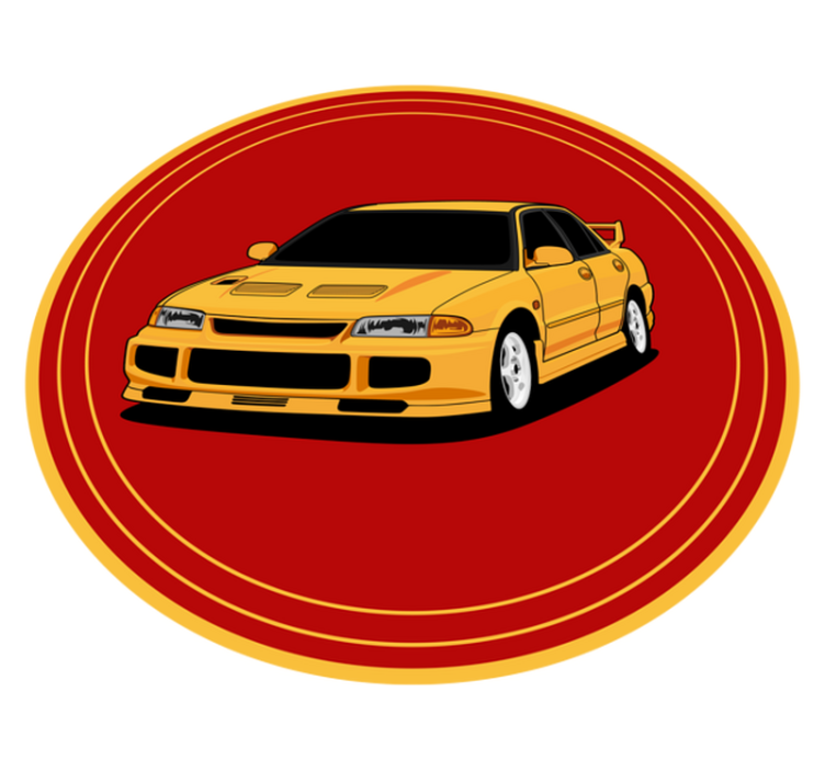 YELLOW SPORTS CAR teenager vinyl rug - TenStickers