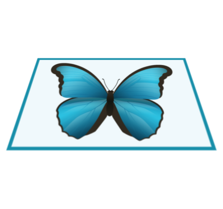 Blue butterfly animal vinyl rug - TenStickers