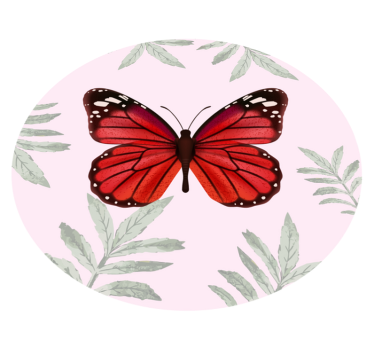 Butterfly Design flower vinyl rug - TenStickers