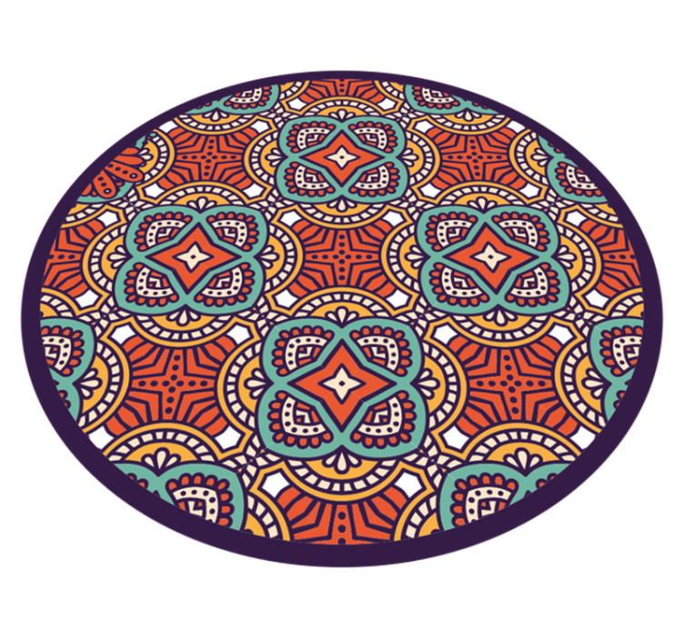 Colorful Geometric Harmony mandala vinyl rug - TenStickers