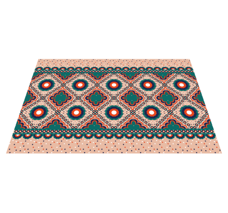 Bold Floral Motif ethnic vinyl rug - TenStickers