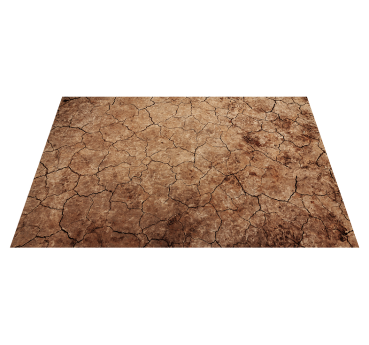 Cracked Earth Texture stone effect vinyl rug - TenStickers