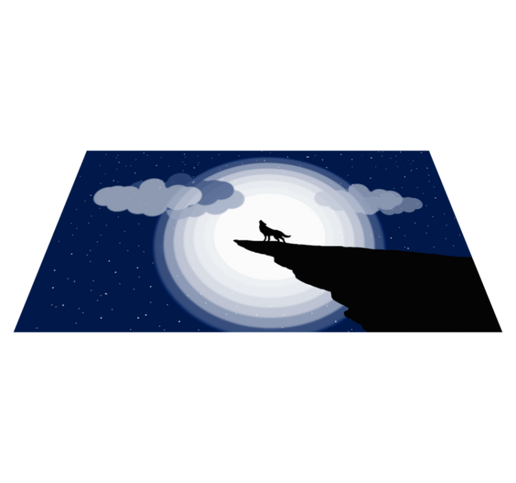 Crescent Moon Howl teenager vinyl rug - TenStickers