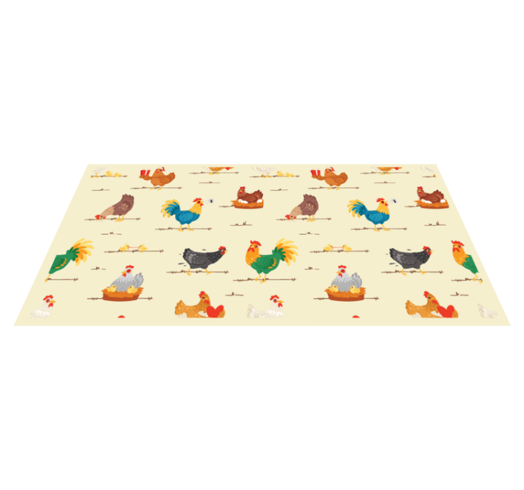 Colorful Chicken Patterns animal vinyl rug - TenStickers