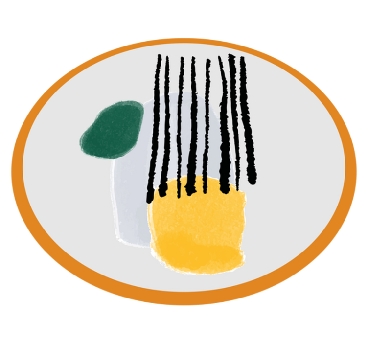 Geometric Hue Segments minimalist vinyl rug - TenStickers