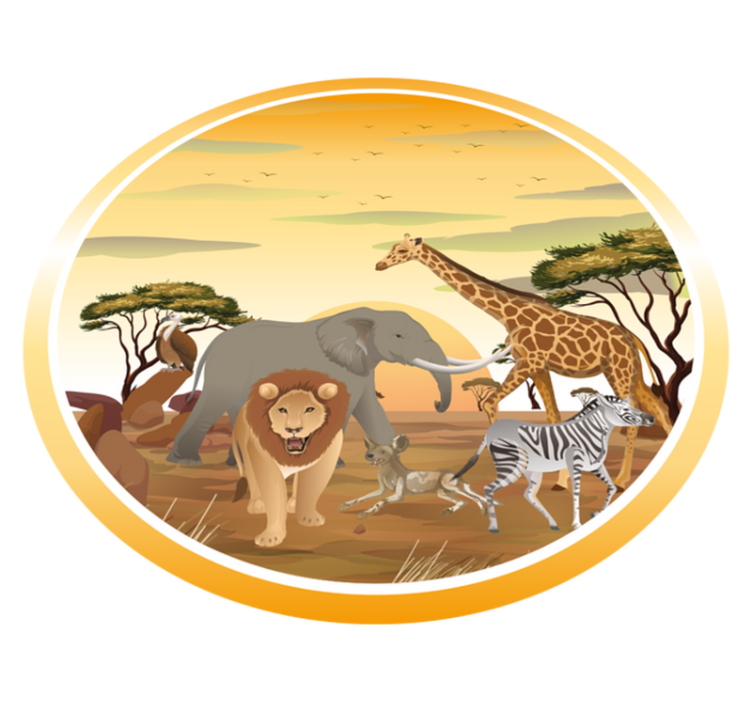 Safari wildlife expedition animal vinyl rug - TenStickers
