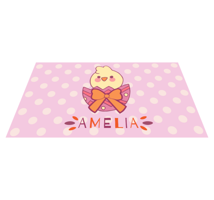 Baby chick in egg with ribbon animal rug - TenStickers