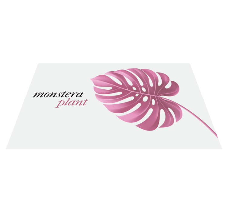 Pink monstera plant flower vinyl rug - TenStickers