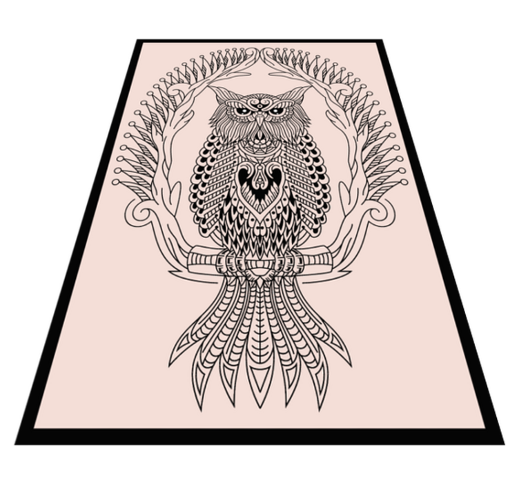 Owl Mandala Design animal vinyl rug - TenStickers