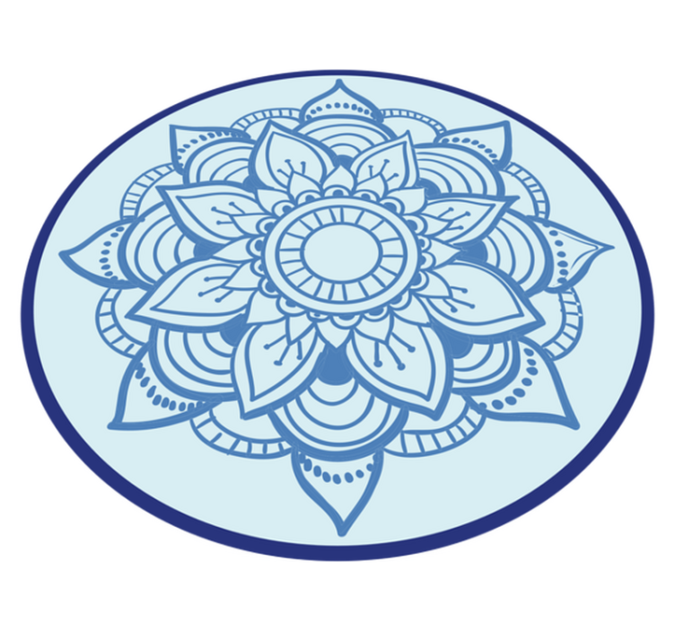 African style blue mandala vinyl rug - TenStickers