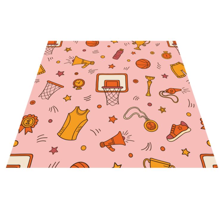 Sporty Fun Elements gaming vinyl rug - TenStickers