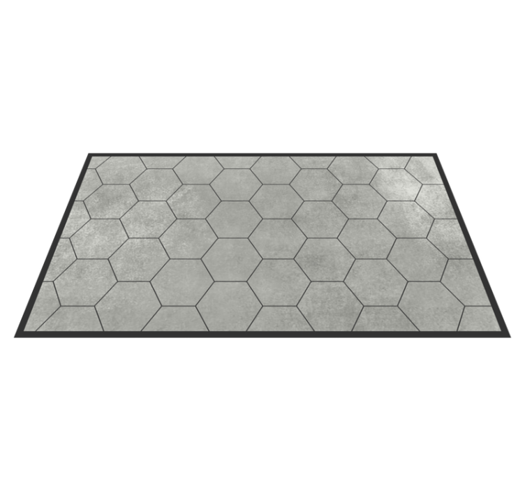 Hexagonal grey motif bathroom vinyl rug - TenStickers