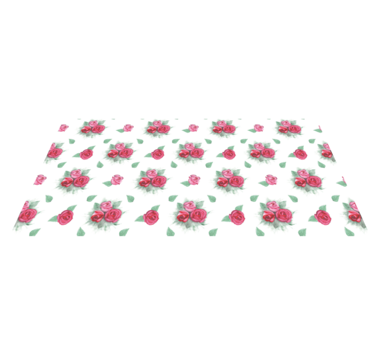 set of roses flower vinyl rug - TenStickers