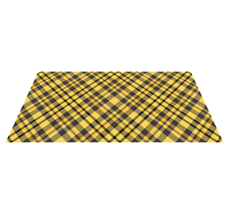 Plaid yellow print vinyl rug - TenStickers