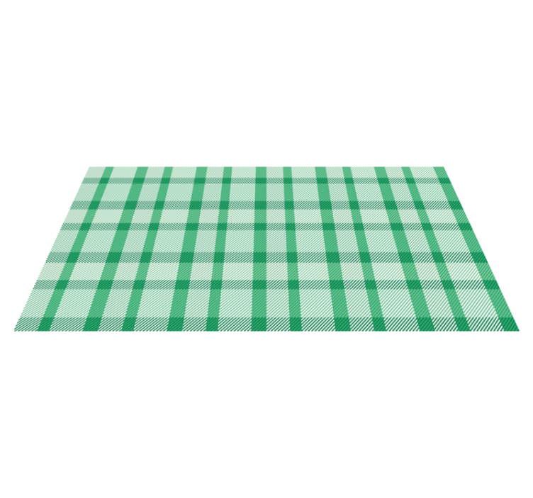 Green Checked Style stripes vinyl rug - TenStickers