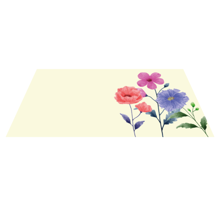 Flower vinyl rug in lively botanical design - TenStickers