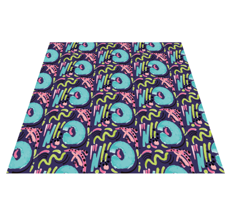 Playful colorful pattern vinyl rug - TenStickers
