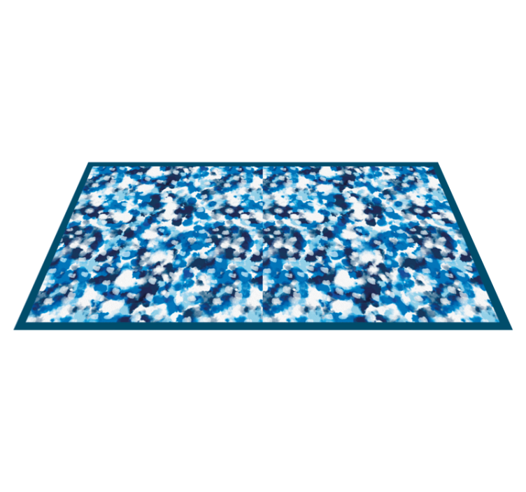 Shades of blue watercolor stain rectangular rug - TenStickers