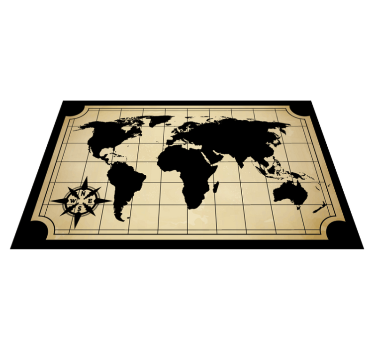 World map vinyl rug world map design - TenStickers