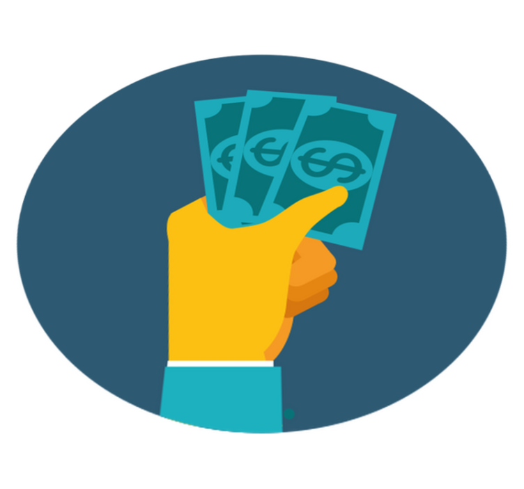 Hand Holding Cash vinyl rug - TenStickers