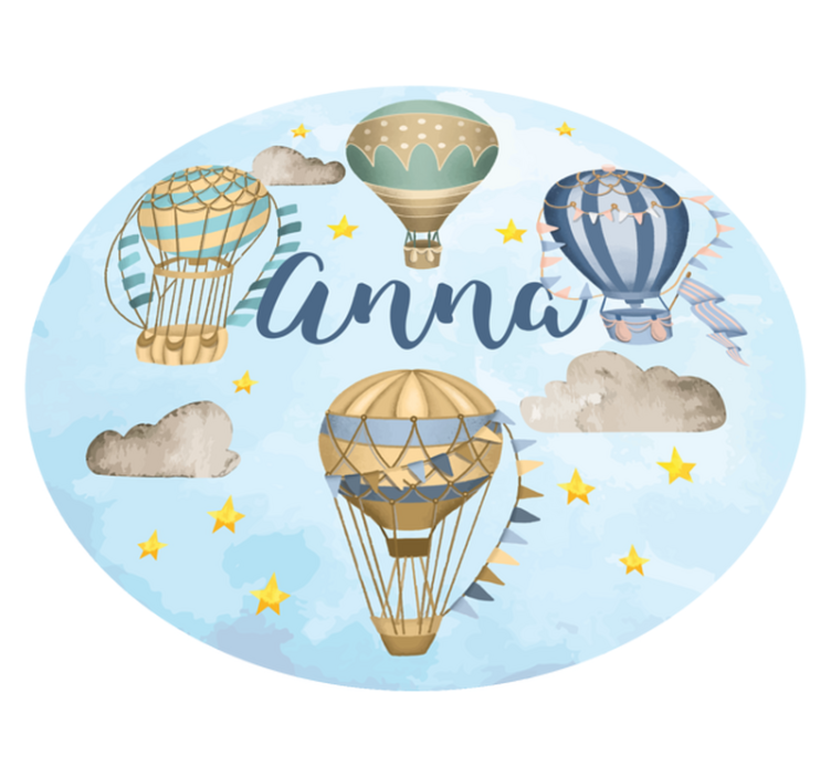 Blue balloons with stars personalised mat - TenStickers