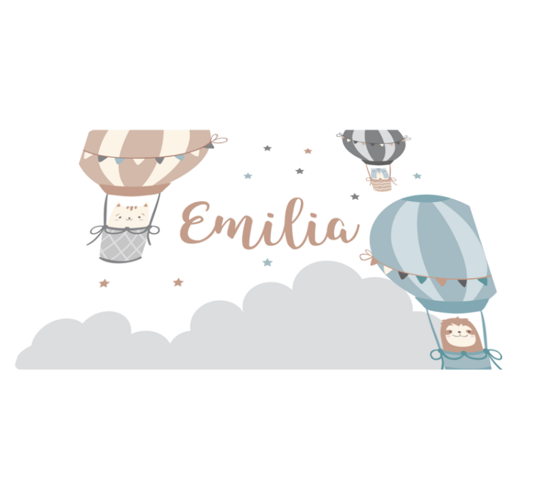 Aerial Balloons custom vinyl rug - TenStickers