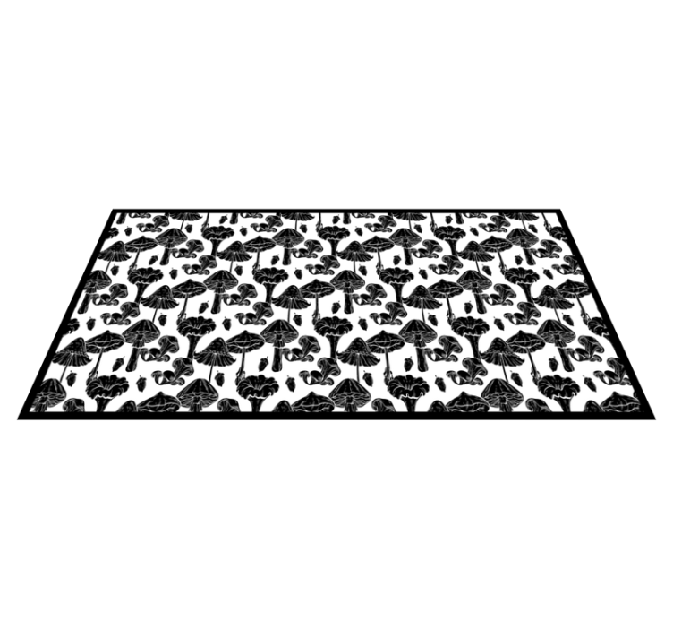 Stylized Mushroom Pattern nature vinyl rug - TenStickers