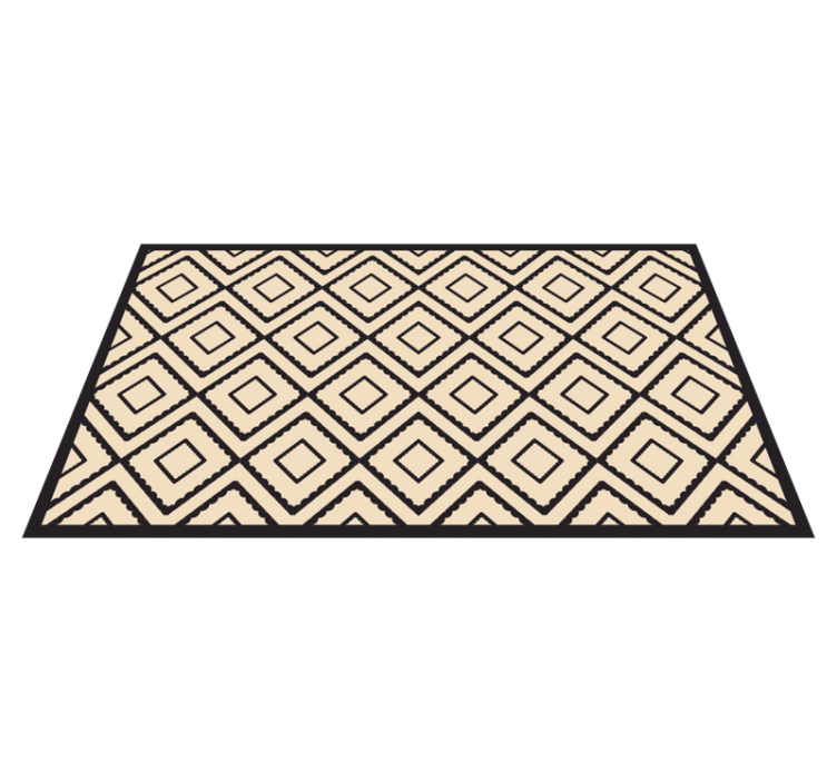 Gray and beige rhombuses pattern geometric rug - TenStickers