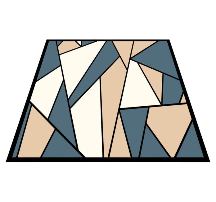 Nordic blue and gray triangles geometric rug - TenStickers