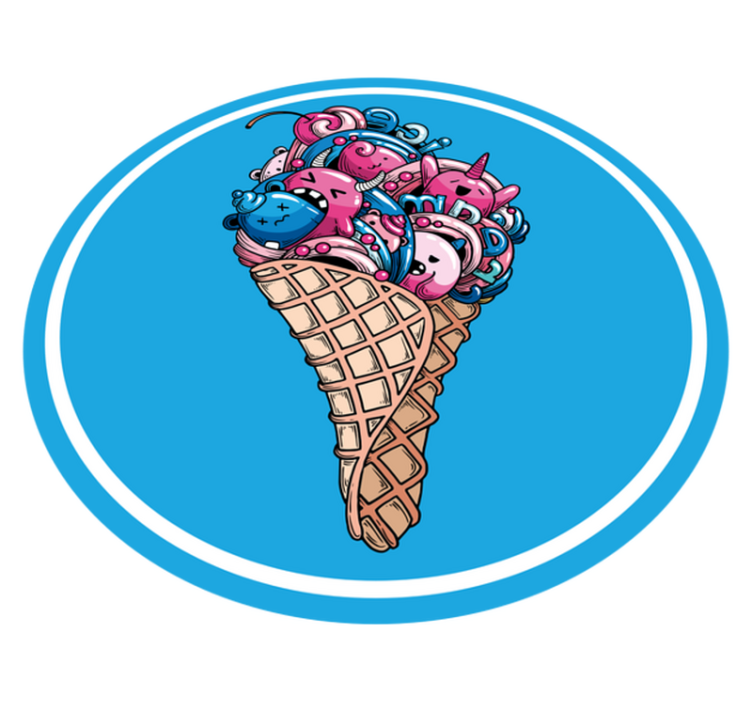 Ice Cream Delight circular vinyl rug - TenStickers