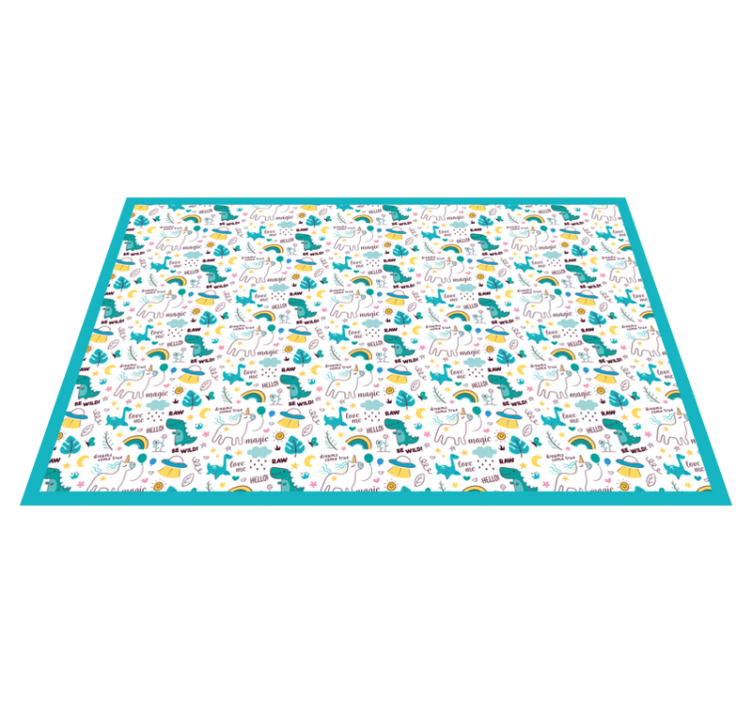 Colorful Dino Adventure nursery vinyl rug - TenStickers