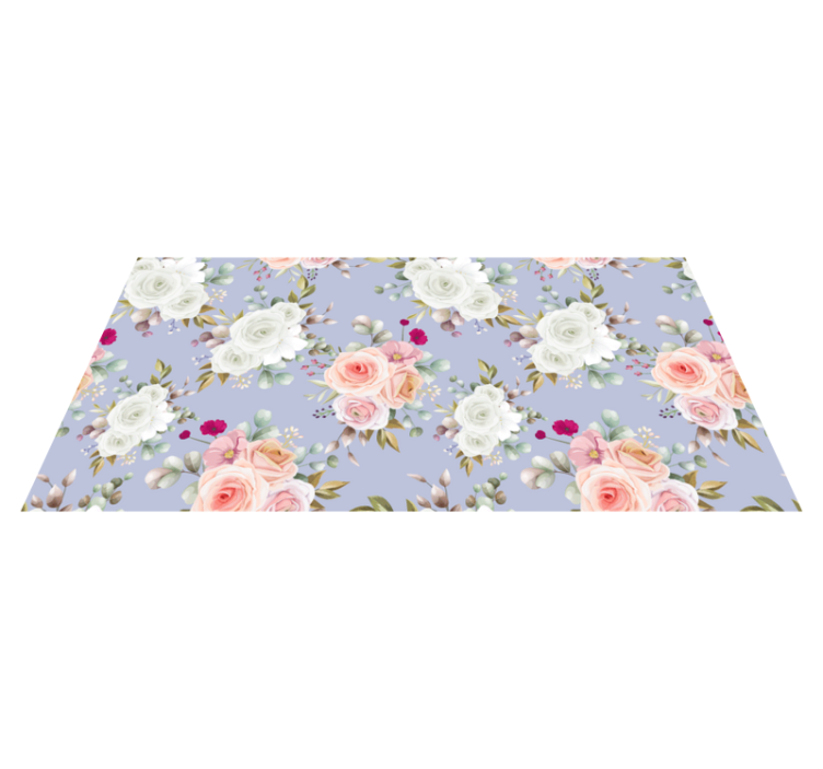 Elegant Rose Patterns flower vinyl rug - TenStickers