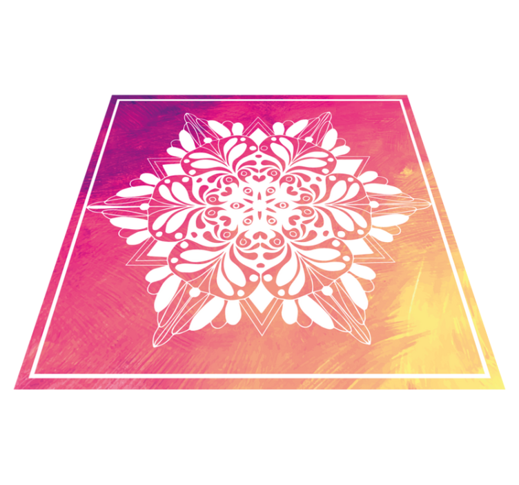 Elaborate Botanical Arrangement mandala vinyl rug - TenStickers