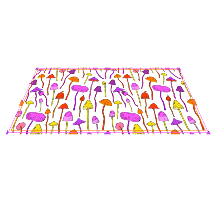 Colorful Mushroom Illustrations nature vinyl rug - TenStickers