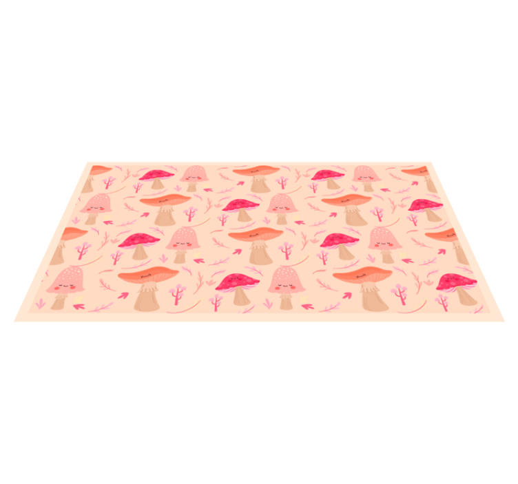Happy classical mushrooms flower vinyl rug - TenStickers