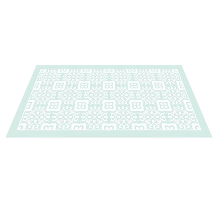Elegant turquoise tile vinyl rug - TenStickers