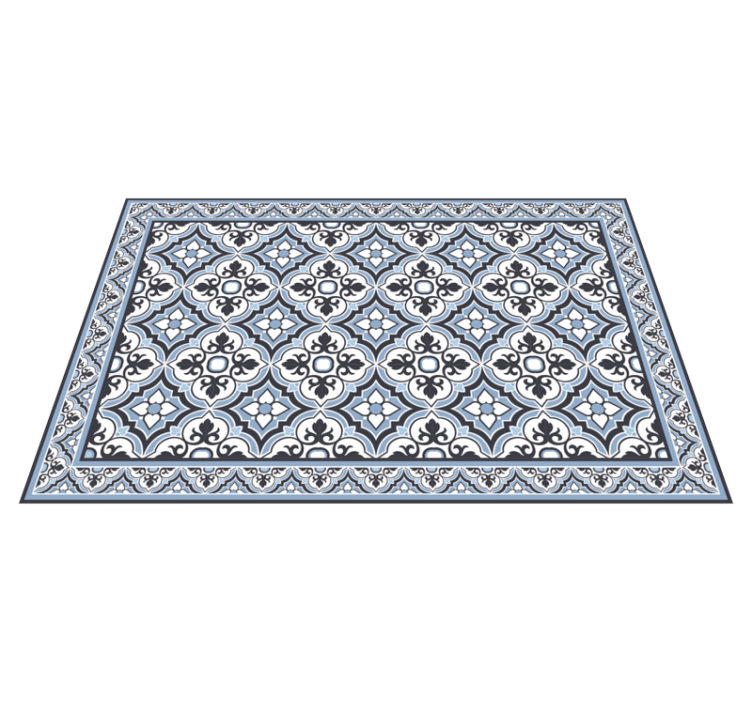 FLORAL GEO PATTERN marble vinyl rug - TenStickers