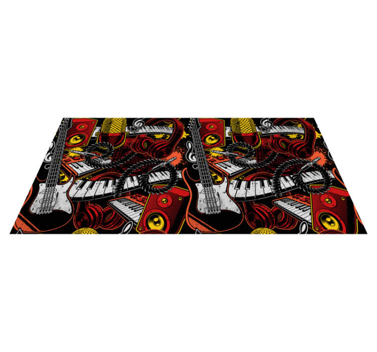 Vinyl rug musical components showcase - TenStickers