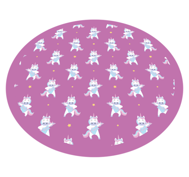 Playful Unicorns Pattern vinyl rug - TenStickers