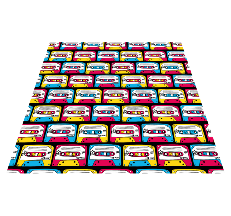 Textured vinyl rug retro audio cassettes design - TenStickers