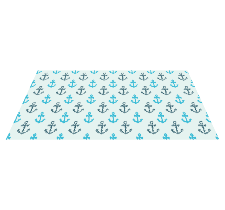 Anchor Pattern bathroom vinyl rug - TenStickers