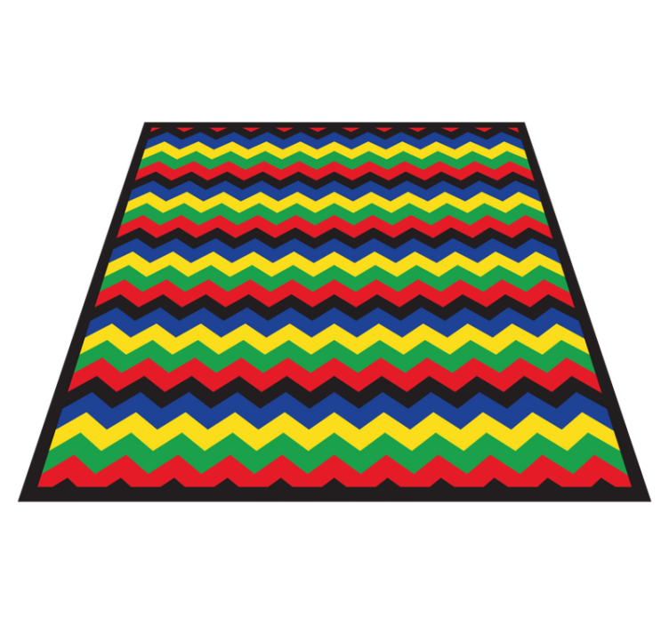 Lively Zigzag Element geometric vinyl rug - TenStickers