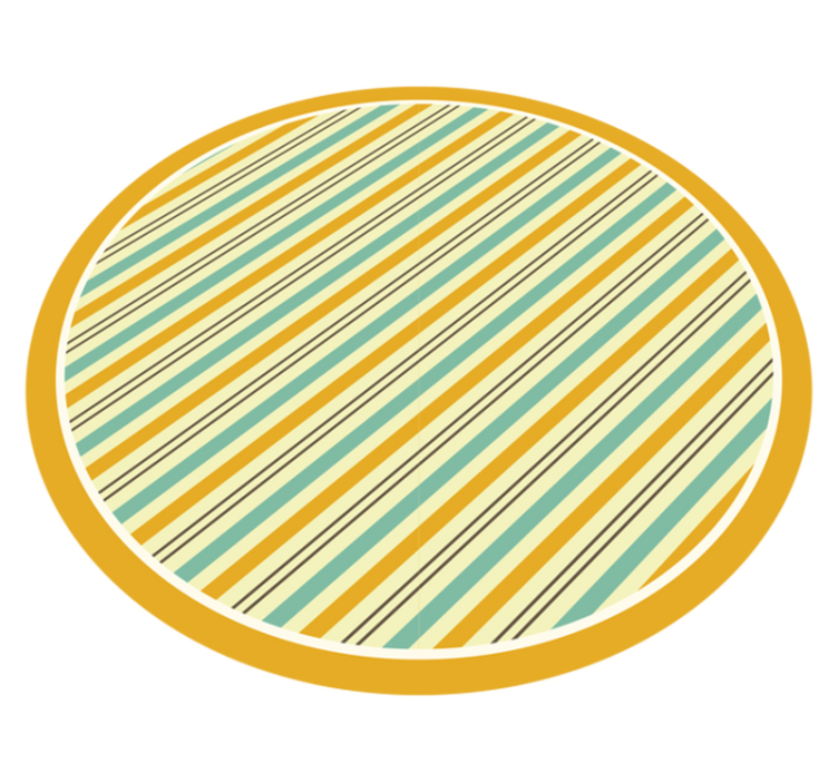Stripes vinyl rug with round yellow patterns - TenStickers
